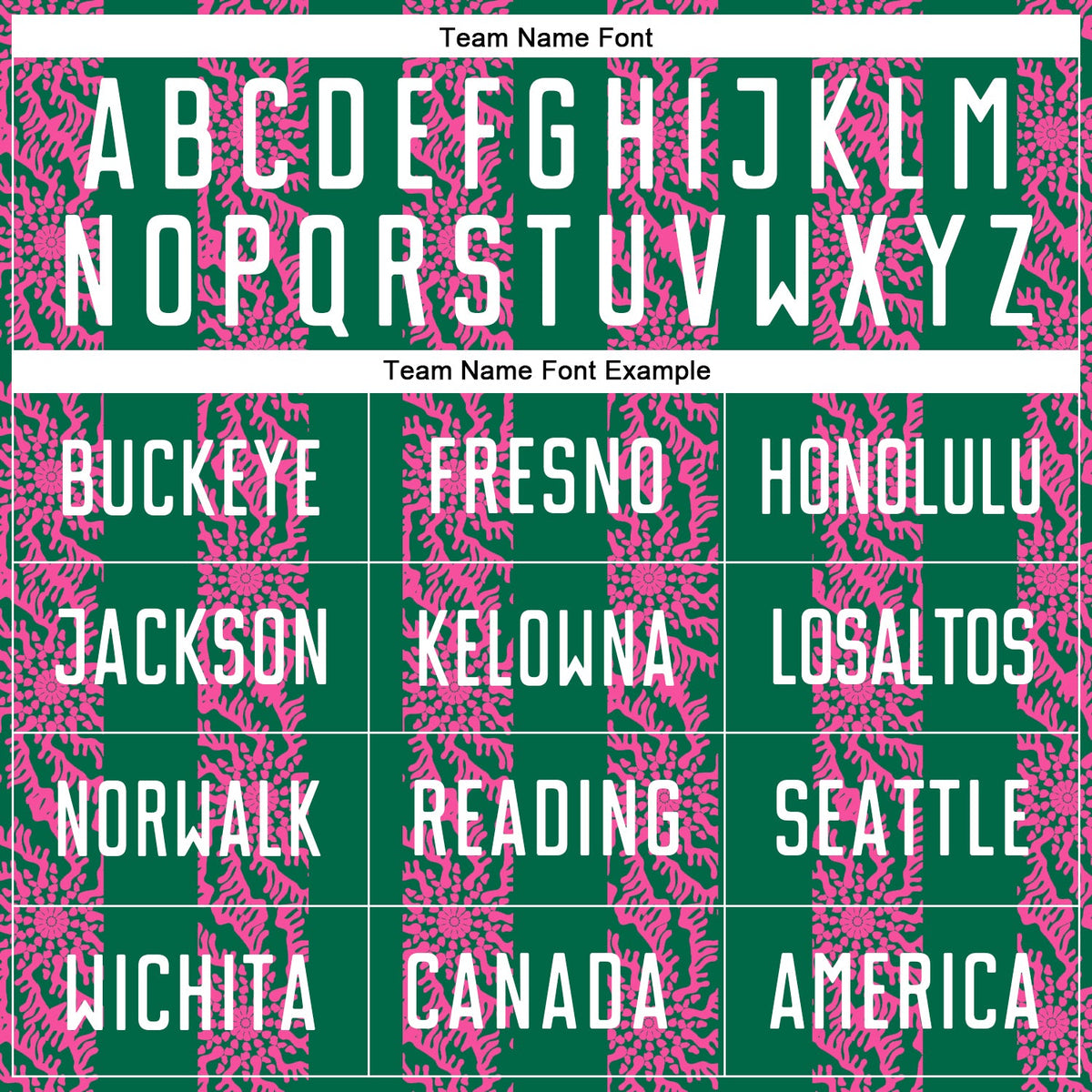 Custom Kelly Green White-Pink Abstract Shape Sublimation Soccer Uniform Jersey Limited