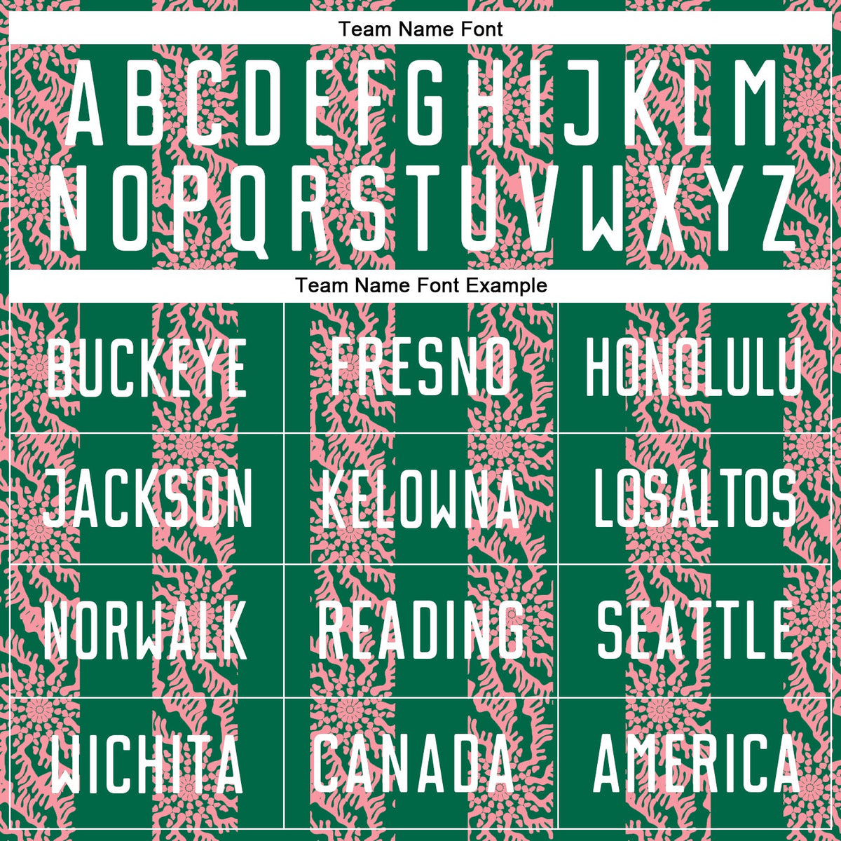 Custom Kelly Green White-Medium Pink Abstract Shape Sublimation Soccer Uniform Jersey Limited