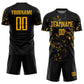 Custom Black Gold-Royal Abstract Fragment Art Sublimation Soccer Uniform Jersey Limited