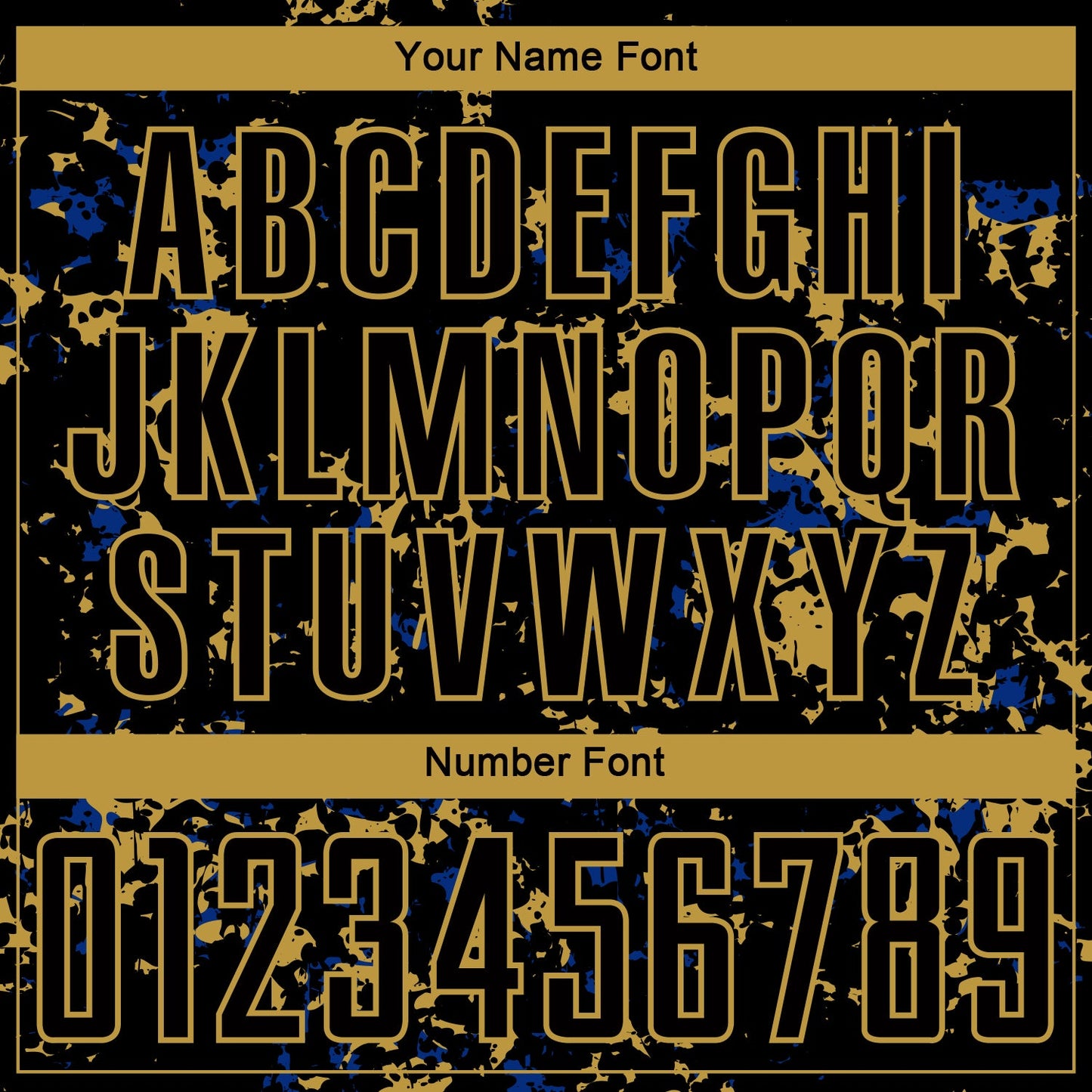 Custom Black Old Gold-Royal Abstract Fragment Art Sublimation Soccer Uniform Jersey Limited