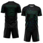 Custom Black Kelly Green-Royal Abstract Fragment Art Sublimation Soccer Uniform Jersey Limited