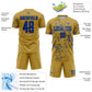 Custom Old Gold Thunder Blue-Black Abstract Fragment Art Sublimation Soccer Uniform Jersey Limited