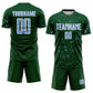 Custom Green Light Blue-Kelly Green Abstract Fragment Art Sublimation Soccer Uniform Jersey Limited