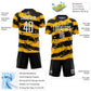 Custom Black White-Gold Splash Sublimation Soccer Uniform Jersey Limited