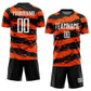 Custom Black White-Orange Splash Sublimation Soccer Uniform Jersey Limited