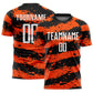 Custom Black White-Orange Splash Sublimation Soccer Uniform Jersey