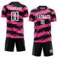 Custom Black White-Pink Splash Sublimation Soccer Uniform Jersey Limited