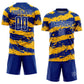 Custom Royal Gold-White Splash Sublimation Soccer Uniform Jersey Limited