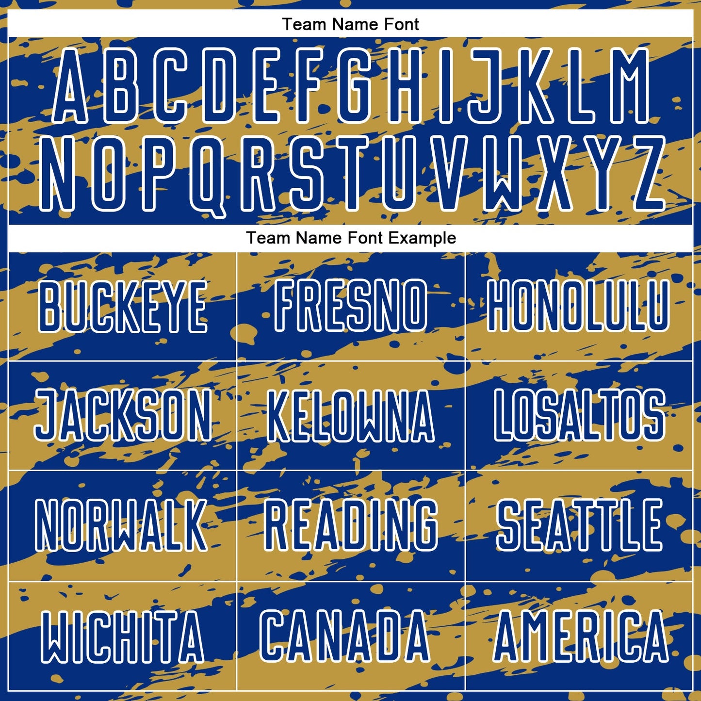 Custom Royal Old Gold-White Splash Sublimation Soccer Uniform Jersey Limited