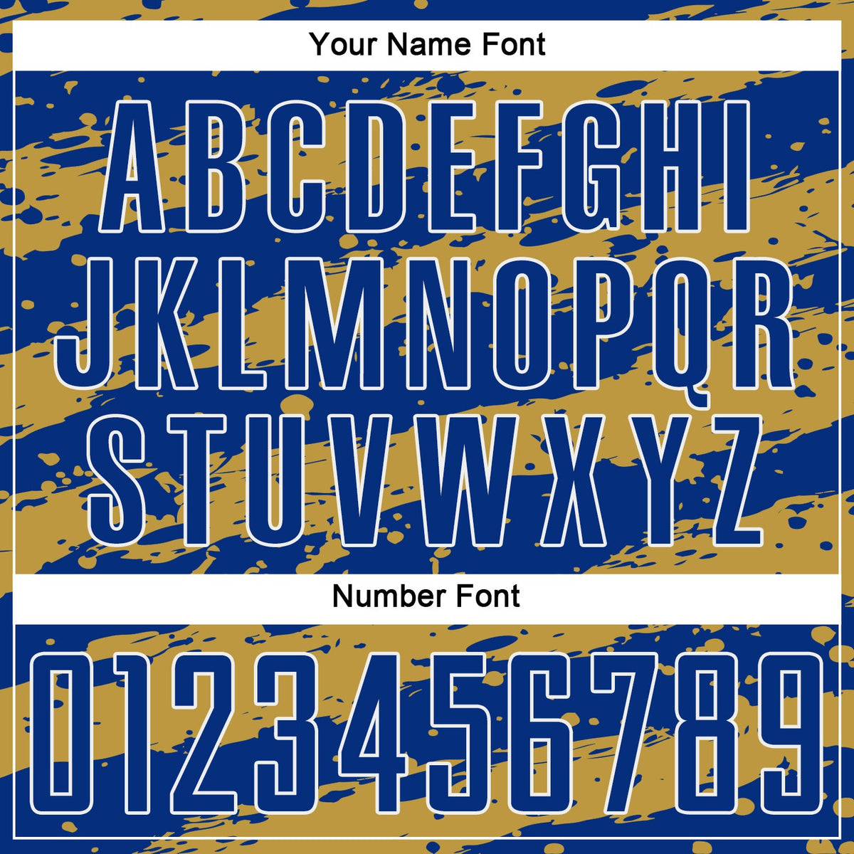 Custom Royal Old Gold-White Splash Sublimation Soccer Uniform Jersey Limited