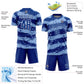 Custom Royal Light Blue-White Splash Sublimation Soccer Uniform Jersey Limited