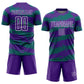 Custom Purple Teal-White Splash Sublimation Soccer Uniform Jersey Limited