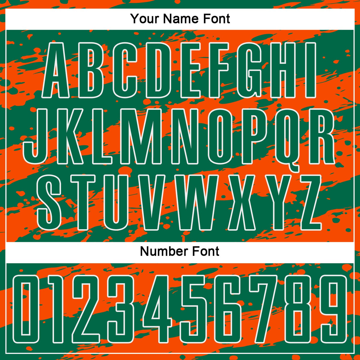 Custom Kelly Green Orange-White Splash Sublimation Soccer Uniform Jersey Limited