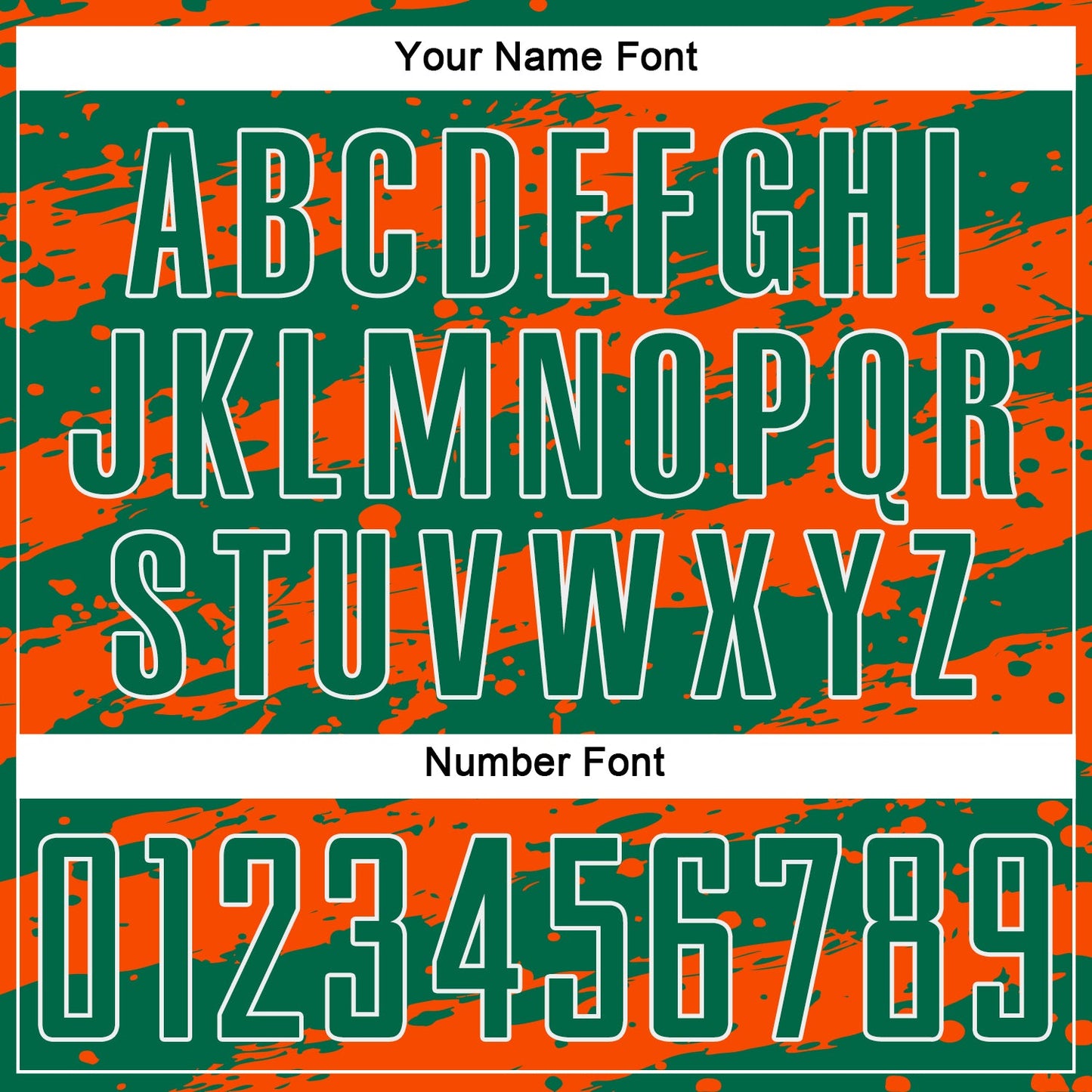 Custom Kelly Green Orange-White Splash Sublimation Soccer Uniform Jersey Limited