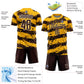 Custom Gold Brown-White Splash Sublimation Soccer Uniform Jersey Limited