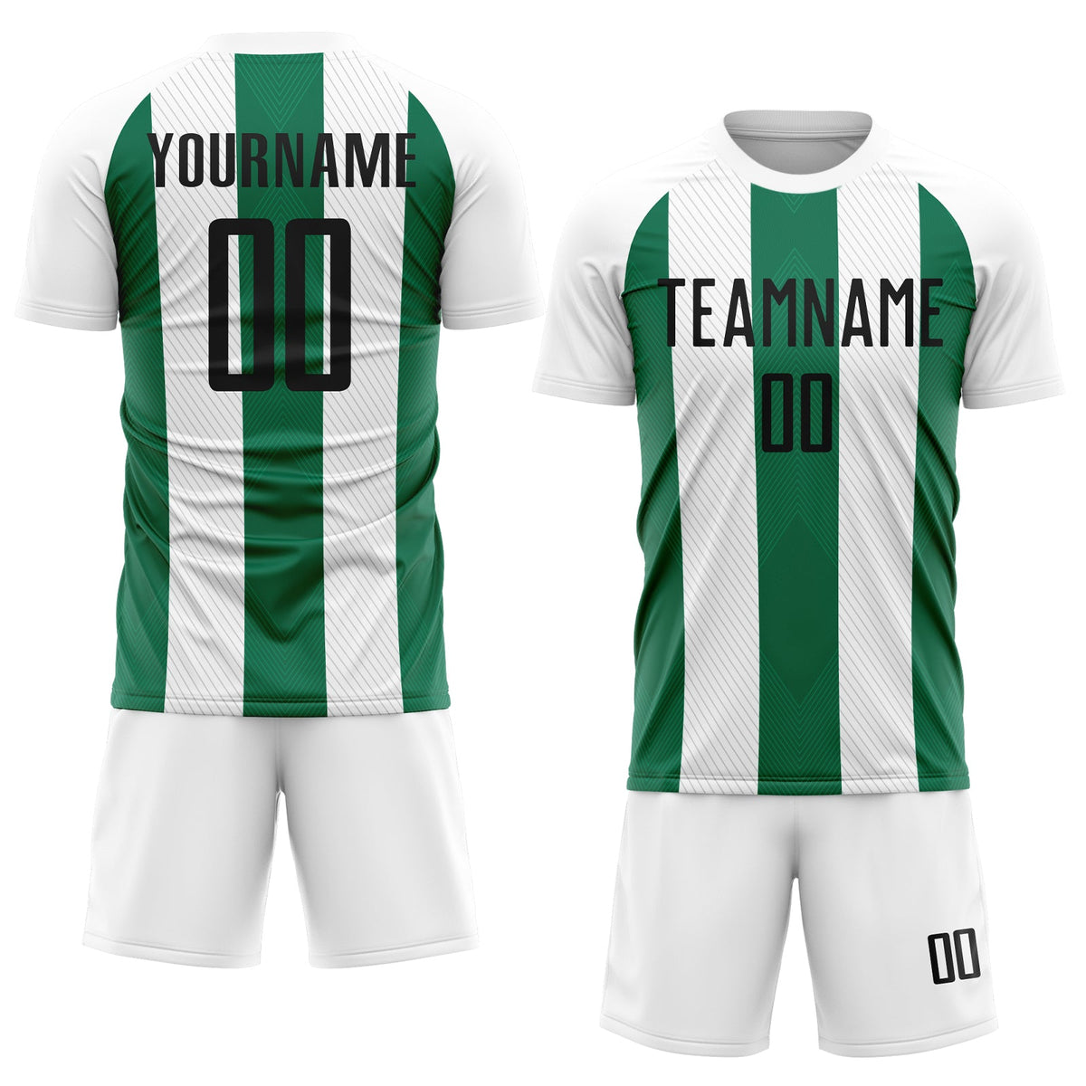 Custom White Black-Kelly Green Line Sublimation Soccer Uniform Jersey Limited