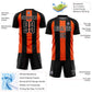Custom Black Orange-White Line Sublimation Soccer Uniform Jersey Limited