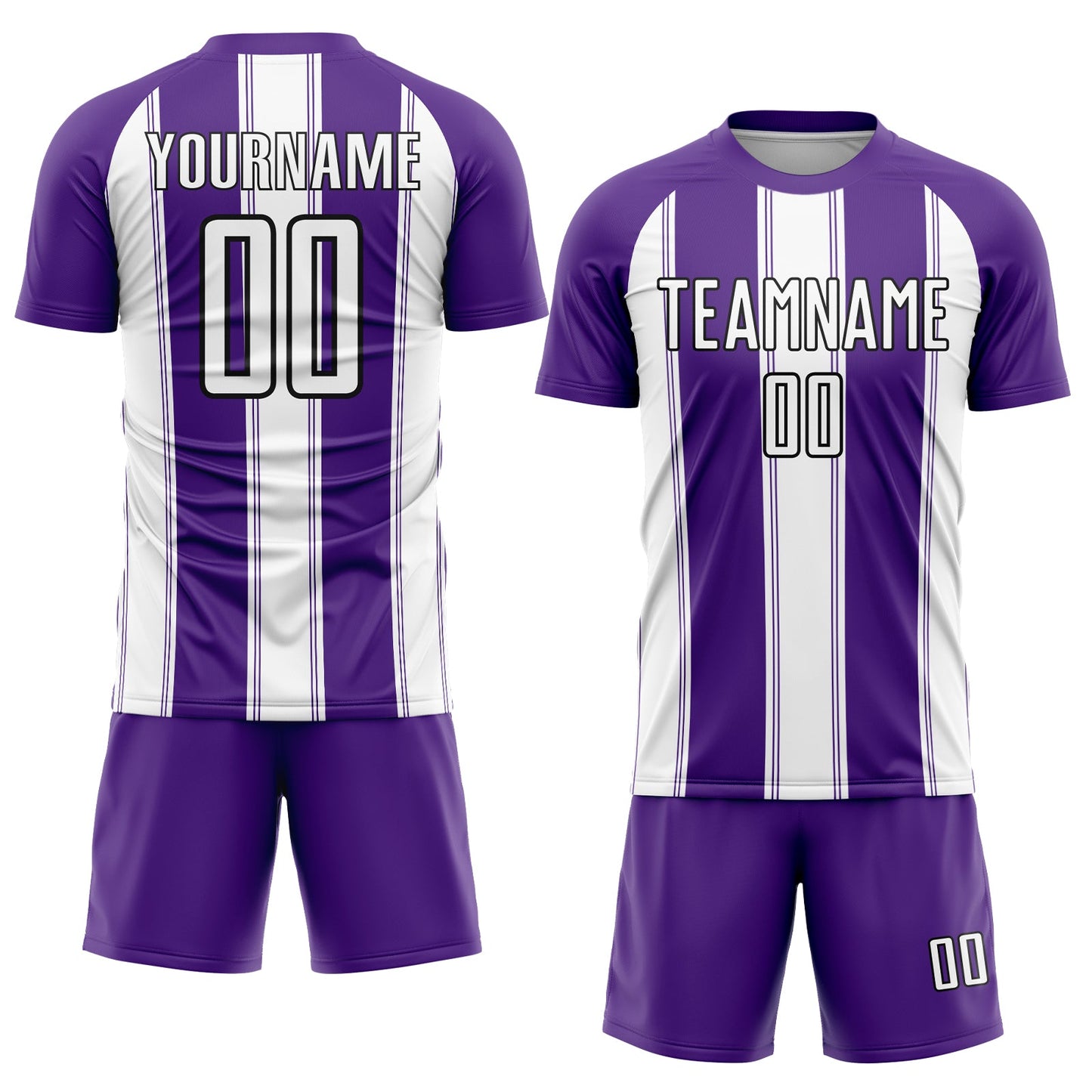 Custom Purple White-Black Line Sublimation Soccer Uniform Jersey Limited