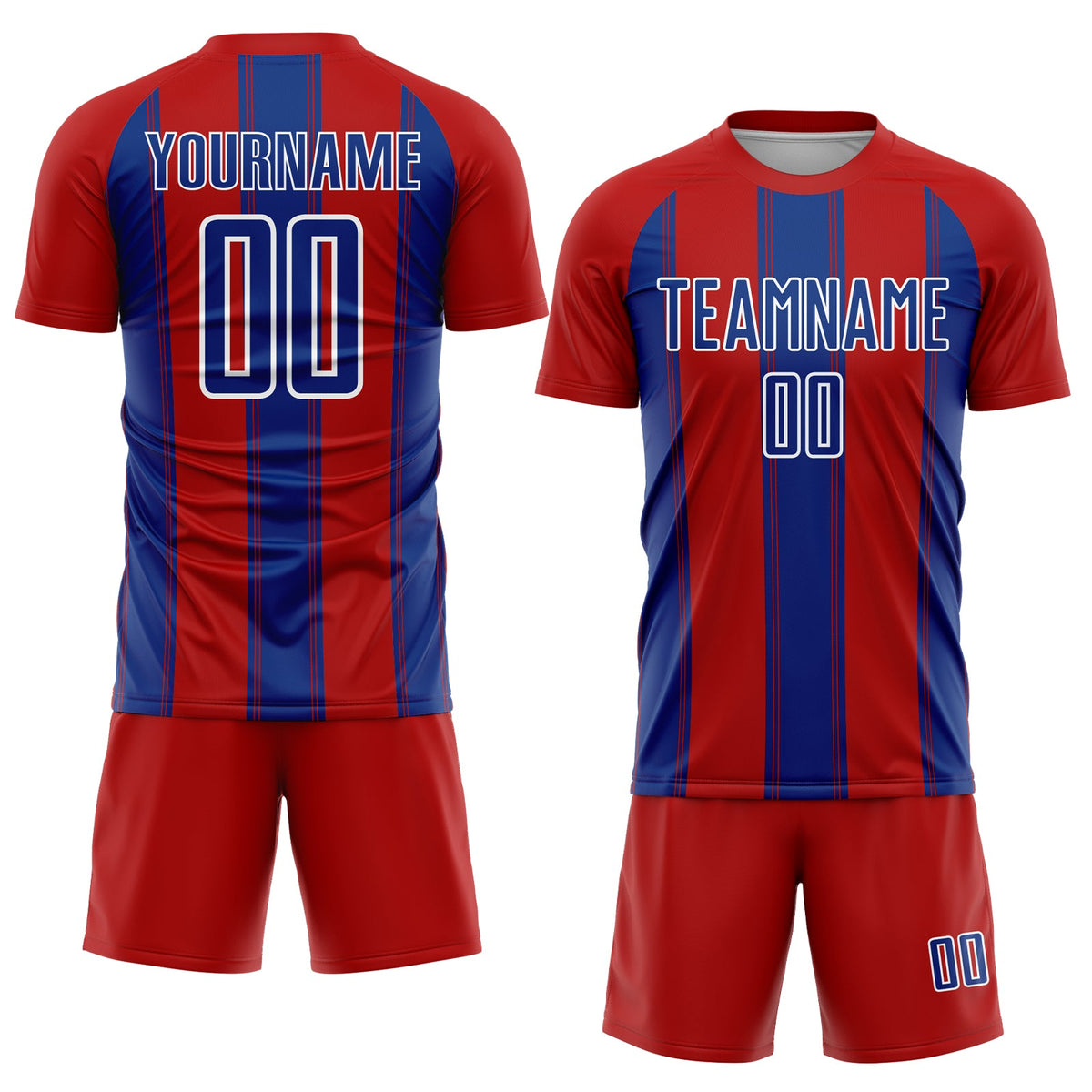 Custom Red Royal-White Line Sublimation Soccer Uniform Jersey Limited