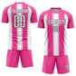 Custom Pink White-Black Line Sublimation Soccer Uniform Jersey Limited