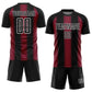 Custom Black Crimson-White Line Sublimation Soccer Uniform Jersey Limited