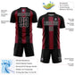 Custom Black Crimson-White Line Sublimation Soccer Uniform Jersey Limited