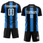 Custom Black White-Powder Blue Line Sublimation Soccer Uniform Jersey Limited