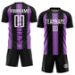 Custom Black White-Medium Purple Line Sublimation Soccer Uniform Jersey Limited