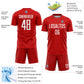 Custom Red White Geometric Shapes Sublimation Soccer Uniform Jersey Limited