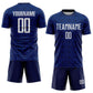 Custom Navy White-Royal Geometric Shapes Sublimation Soccer Uniform Jersey Limited
