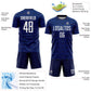 Custom Navy White-Royal Geometric Shapes Sublimation Soccer Uniform Jersey Limited