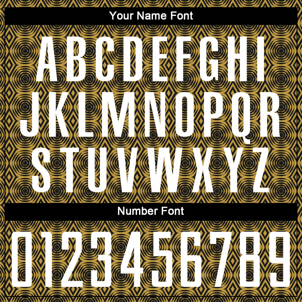 Custom Old Gold White-Black Geometric Shapes Sublimation Soccer Uniform Jersey Limited