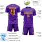Custom Purple Gold Geometric Shapes Sublimation Soccer Uniform Jersey Limited