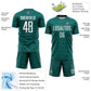 Custom Midnight Green White Geometric Shapes Sublimation Soccer Uniform Jersey Limited