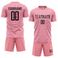 Custom Medium Pink Black-Light Pink Geometric Shapes Sublimation Soccer Uniform Jersey Limited