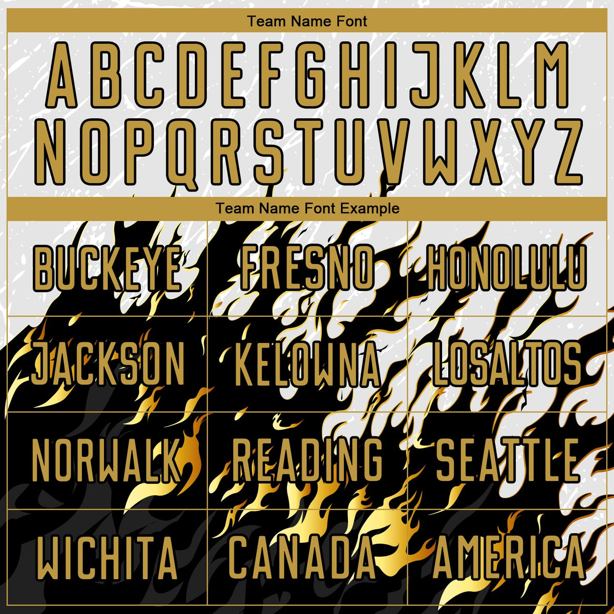 Custom White Old Gold-Black Flame Sublimation Soccer Uniform Jersey Limited