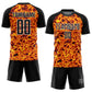 Custom Black Gold-White Flame Sublimation Soccer Uniform Jersey Limited