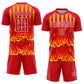 Custom Red Yellow-White Flame Sublimation Soccer Uniform Jersey Limited