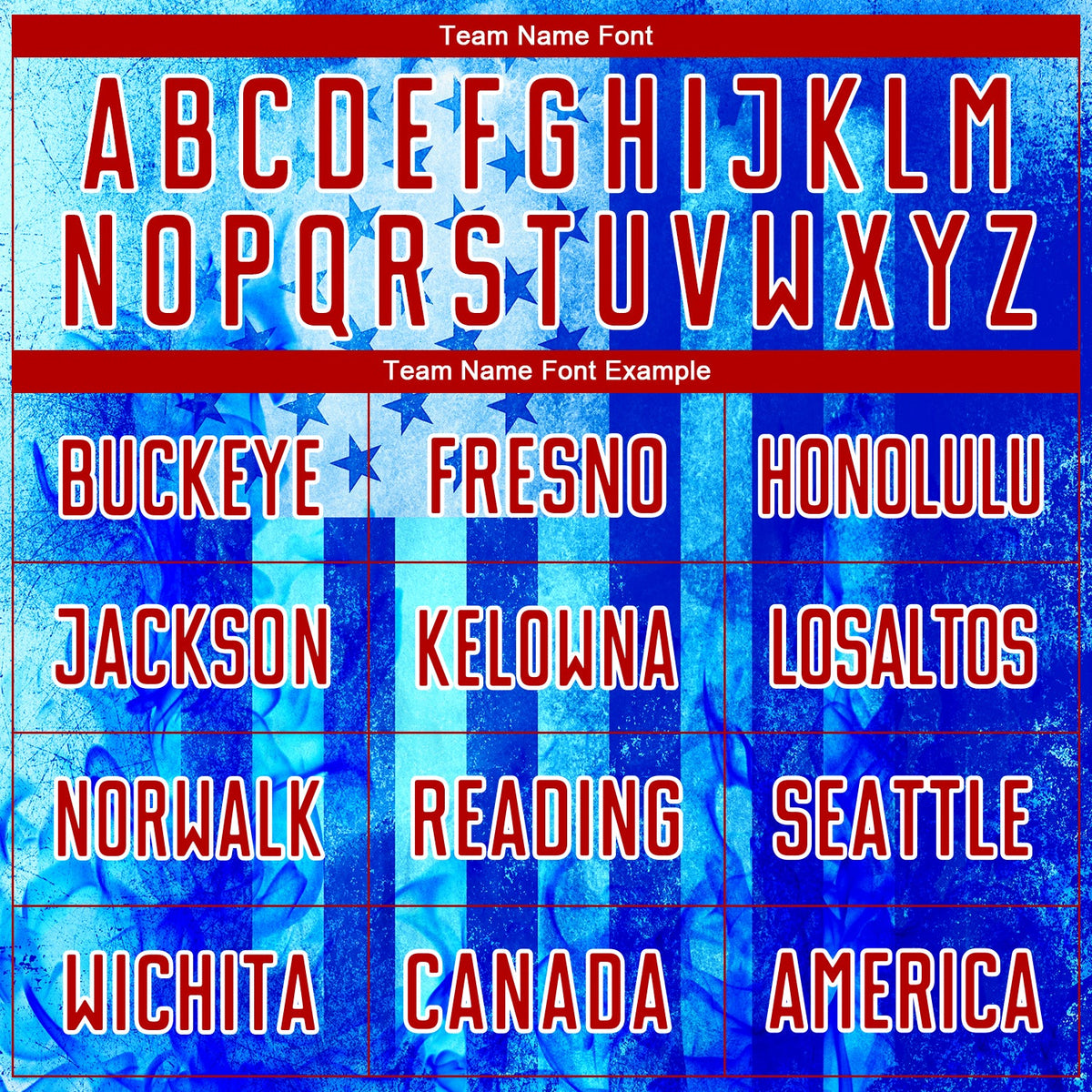 Custom Thunder Blue Red-White American Flag Flame Sublimation Soccer Uniform Jersey Limited