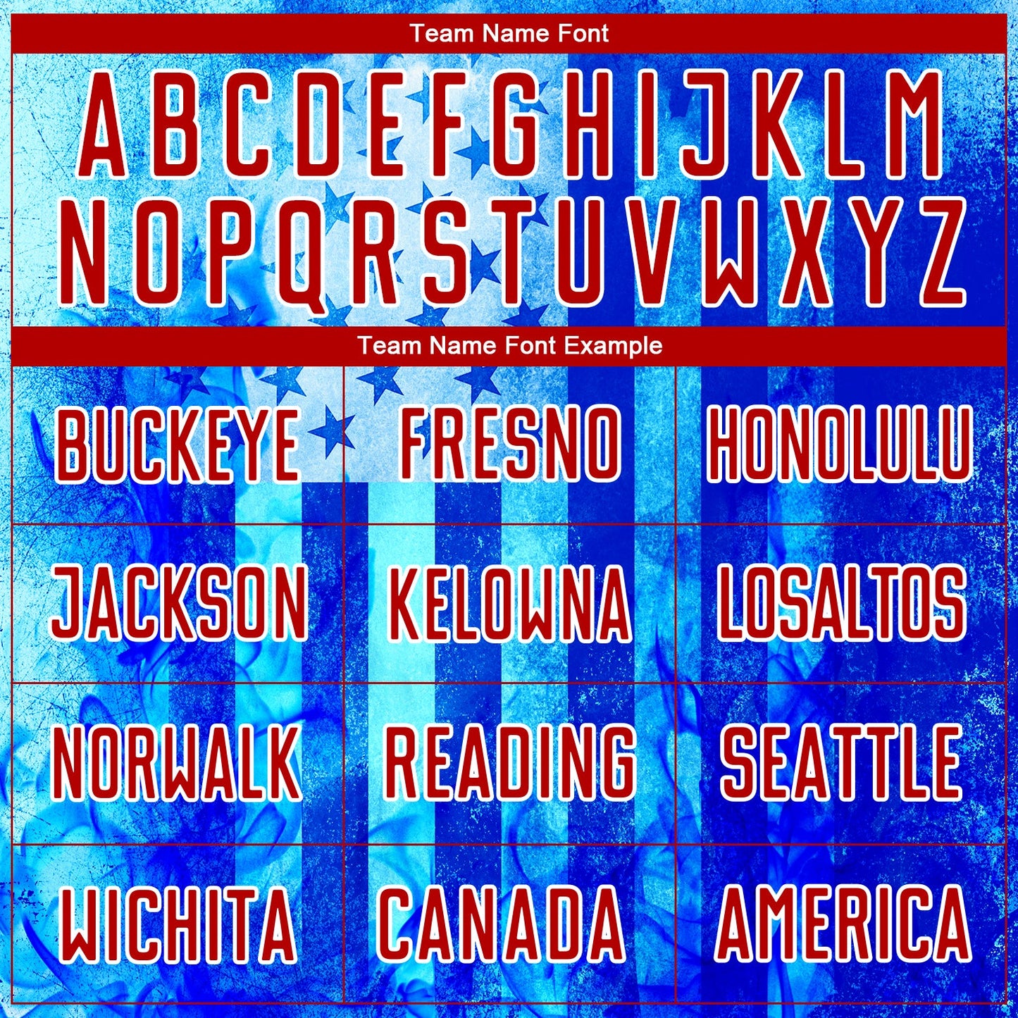 Custom Thunder Blue Red-White American Flag Flame Sublimation Soccer Uniform Jersey Limited