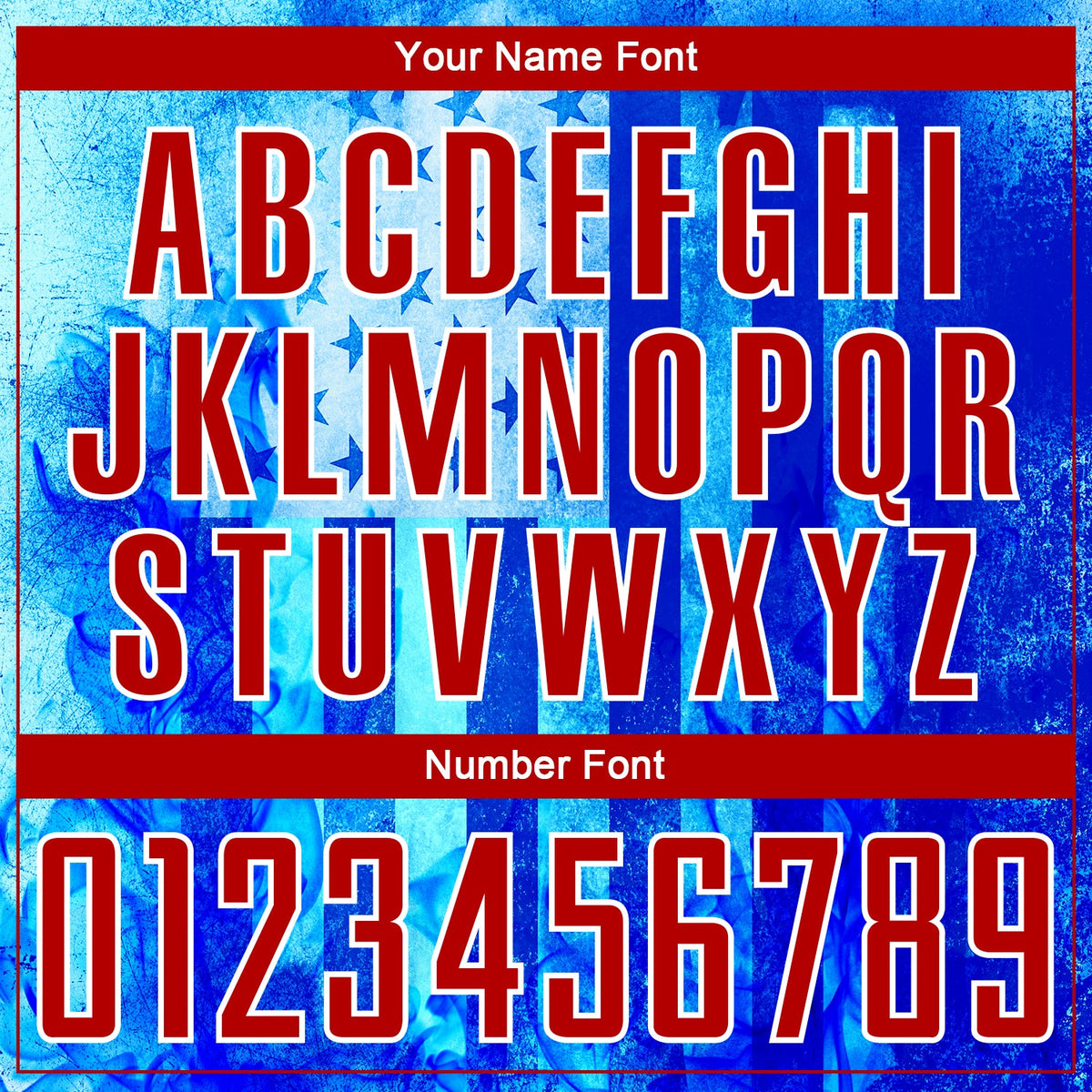 Custom Thunder Blue Red-White American Flag Flame Sublimation Soccer Uniform Jersey Limited