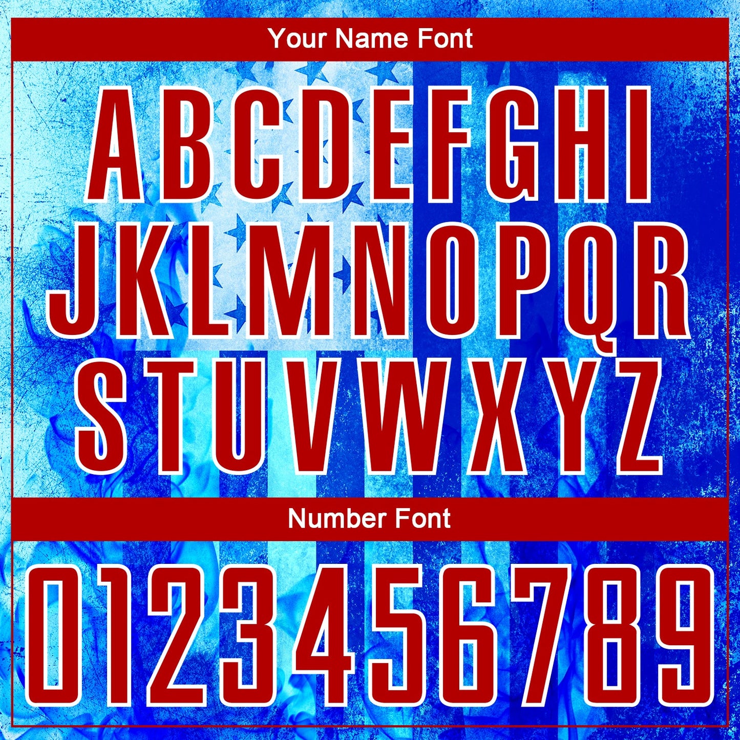 Custom Thunder Blue Red-White American Flag Flame Sublimation Soccer Uniform Jersey Limited