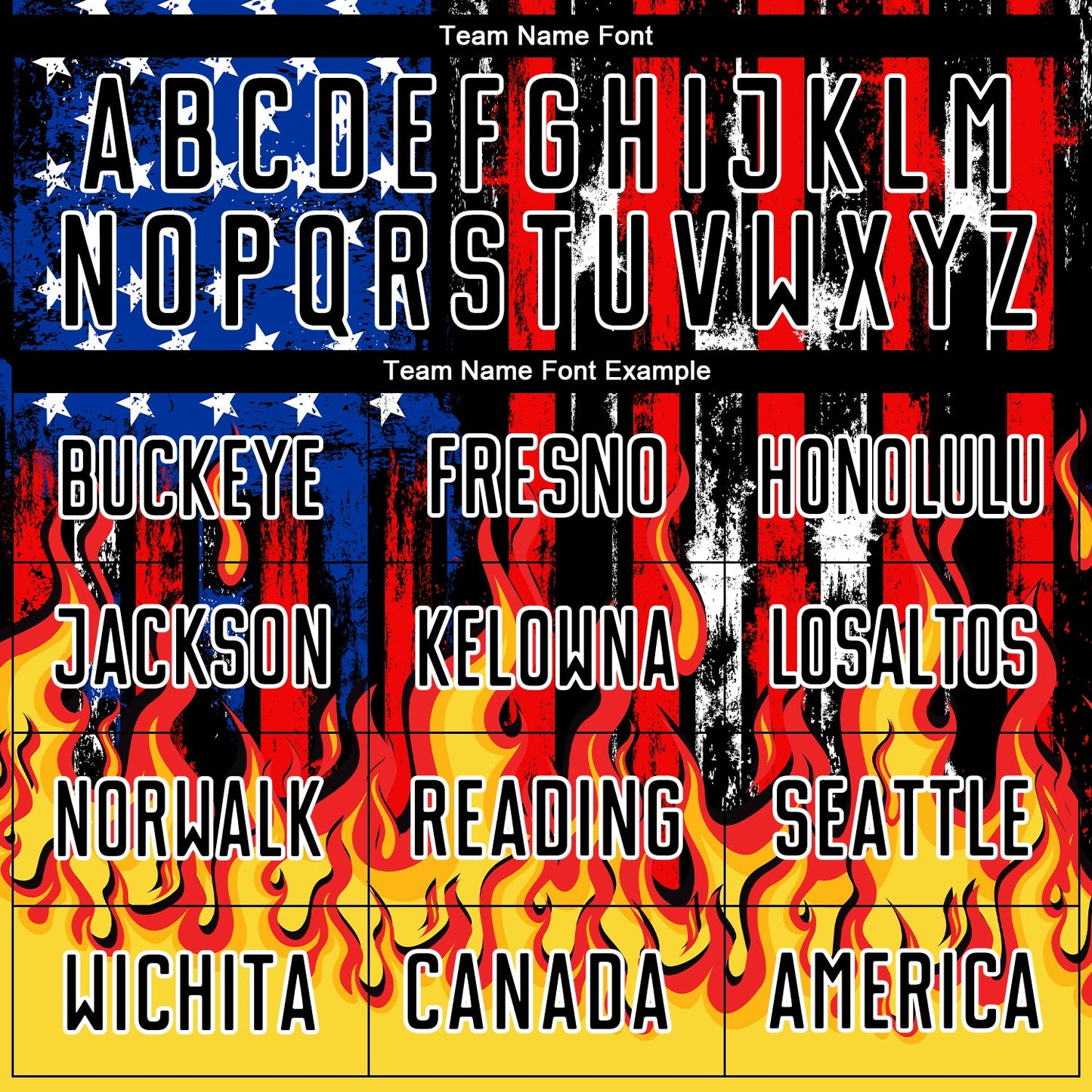 Custom Black Red Royal-Gold American Flag Flame Sublimation Soccer Uniform Jersey Limited