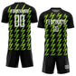 Custom Black White-Neon Green Zigzag Shape Sublimation Soccer Uniform Jersey Limited