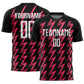 Custom Black White-Neon Pink Zigzag Shape Sublimation Soccer Uniform Jersey
