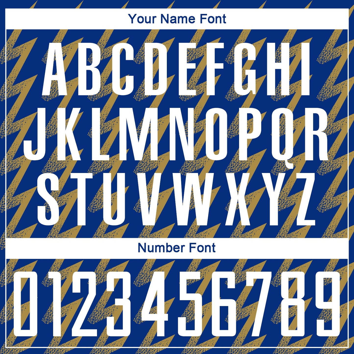 Custom Royal White-Old Gold Zigzag Shape Sublimation Soccer Uniform Jersey Limited