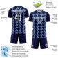 Custom Navy White-Light Blue Zigzag Shape Sublimation Soccer Uniform Jersey Limited