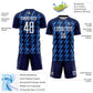 Custom Navy White-Powder Blue Zigzag Shape Sublimation Soccer Uniform Jersey Limited