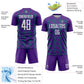 Custom Purple White-Teal Zigzag Shape Sublimation Soccer Uniform Jersey Limited