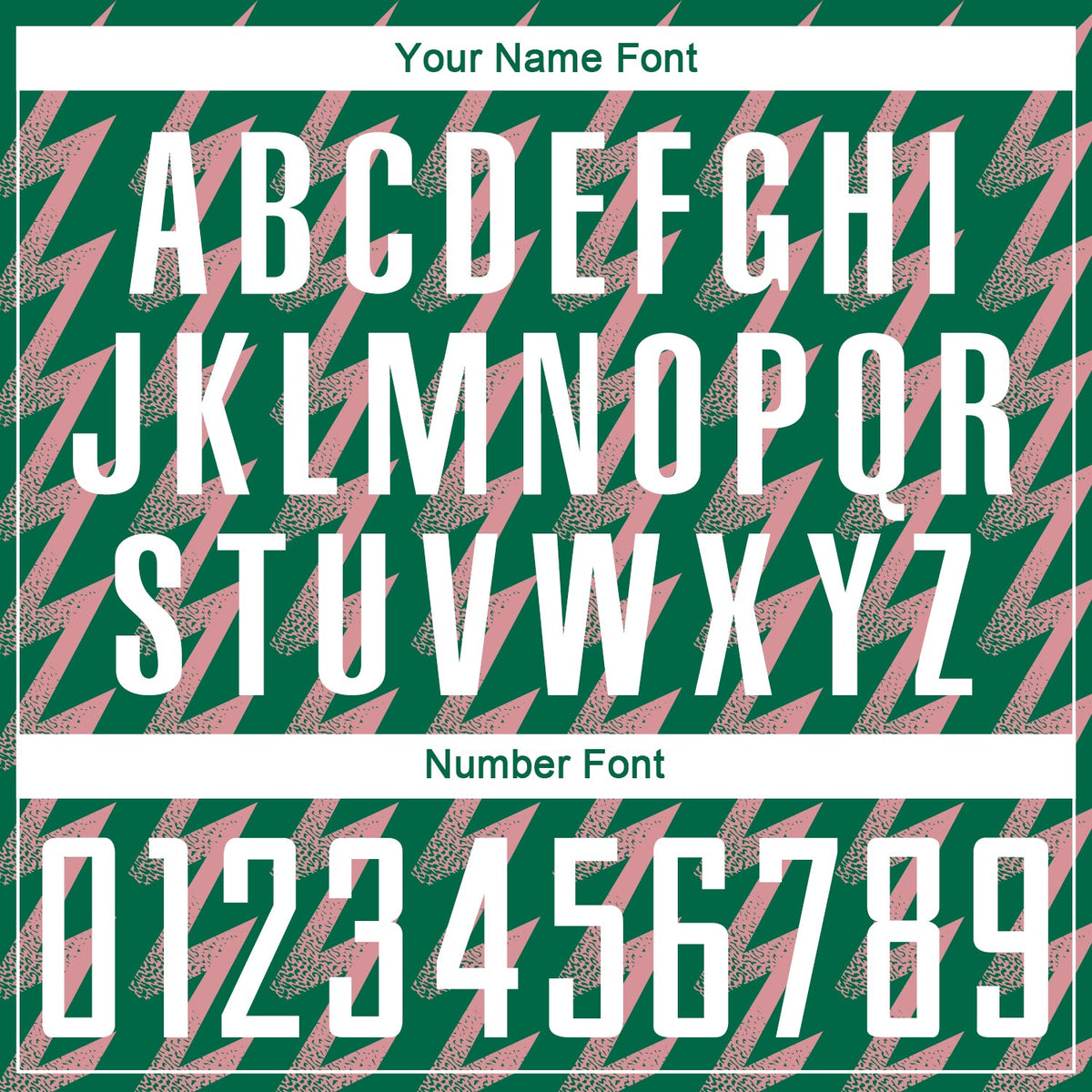 Custom Kelly Green White-Medium Pink Zigzag Shape Sublimation Soccer Uniform Jersey Limited